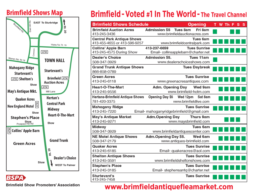 BSPA Brimfield Show Dates 2024